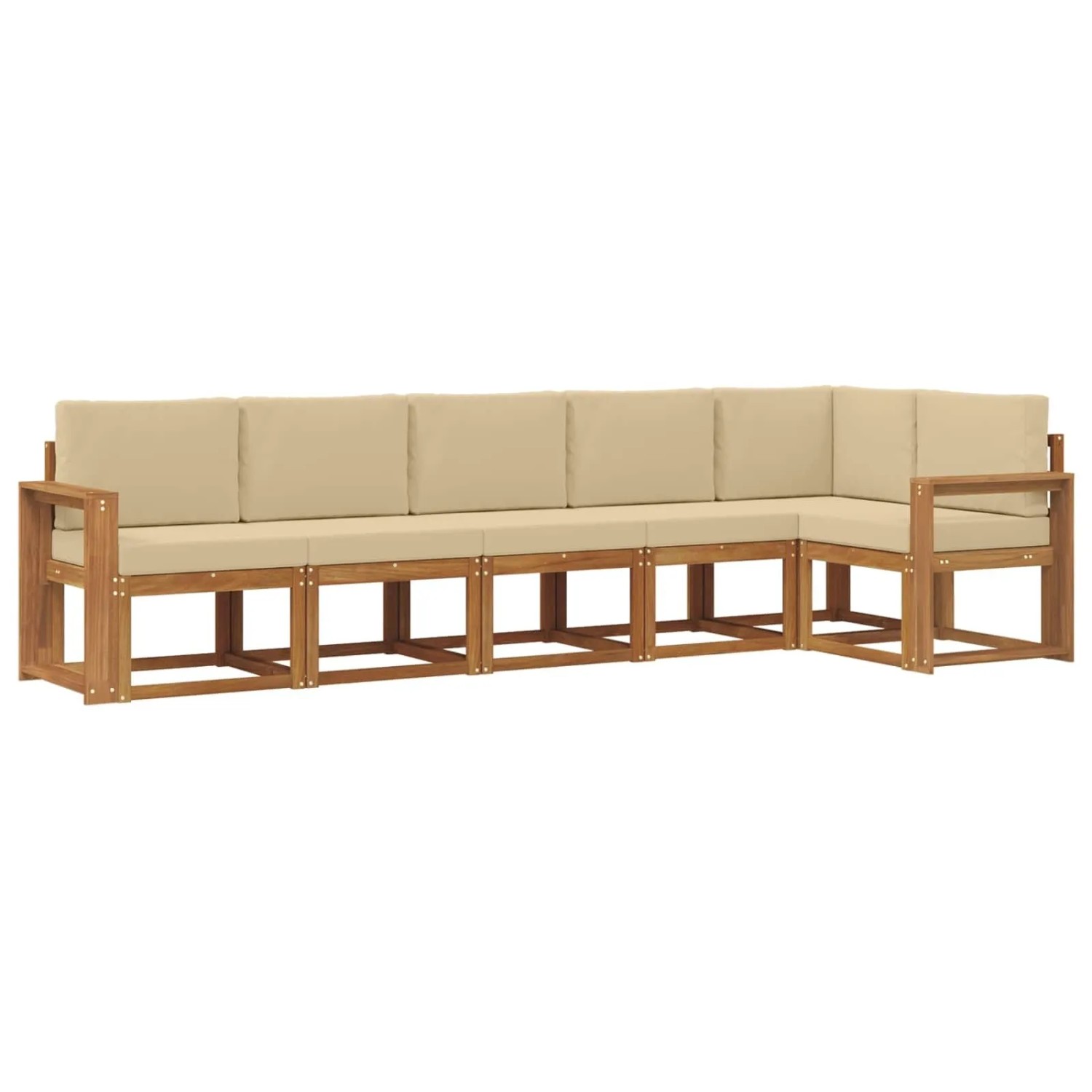 vidaXL Outdoor-Sofagarnitur mit Kissen 6 Stk Natur und Beige 3366471