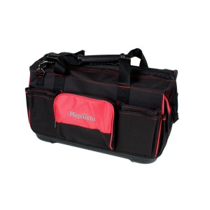 Mephisto Werkzeugtasche Echo mit Schultergurt, aus robustem Polyester, schwarz-rot.