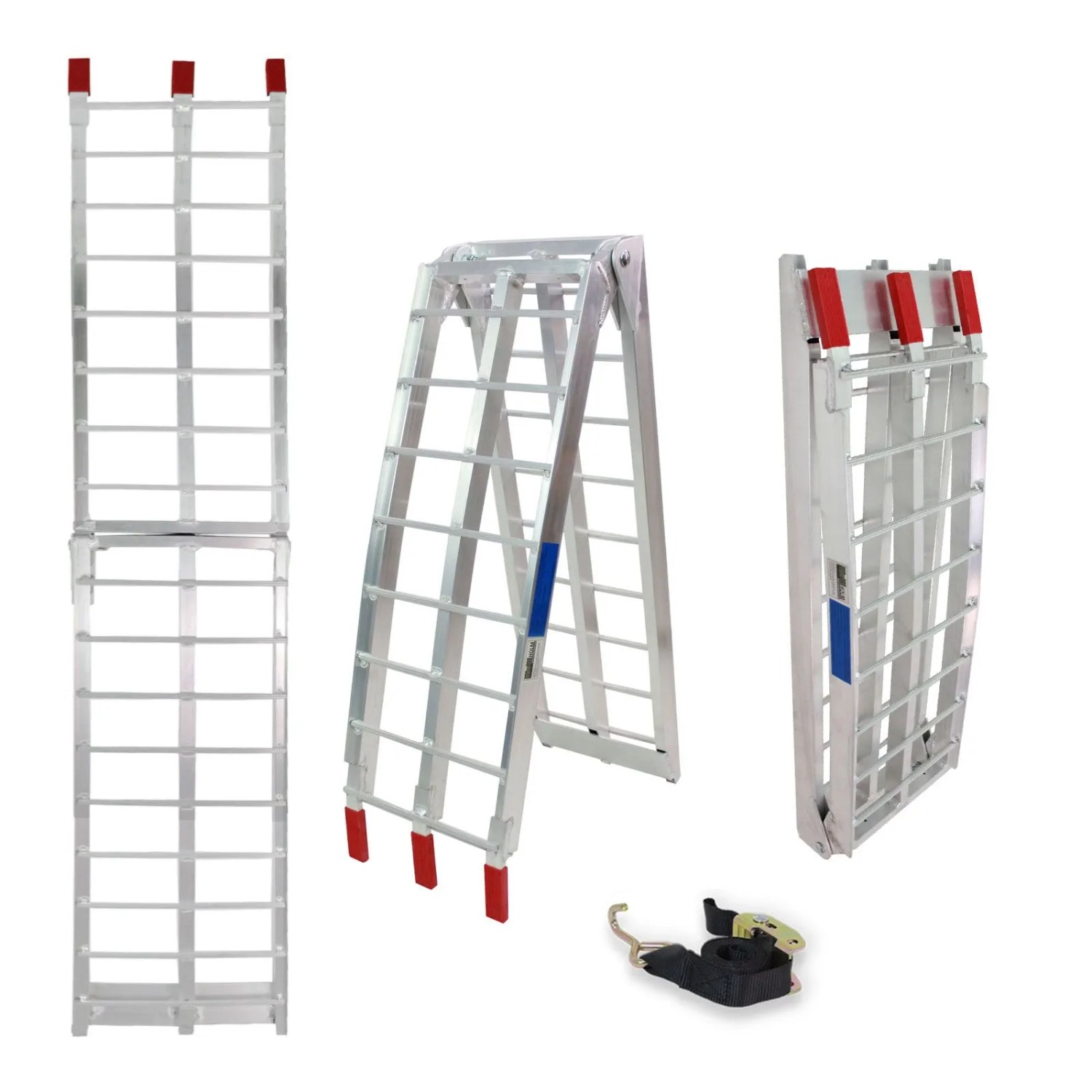 TRUTZHOLM 1 x Auffahrrampe Klappbar 180 cm Traglast 340 kg Grau