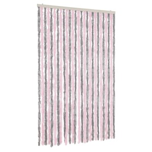 vidaXL Fliegenvorhang Silbergrau und Rosa 118x220 cm Chenille 4004886