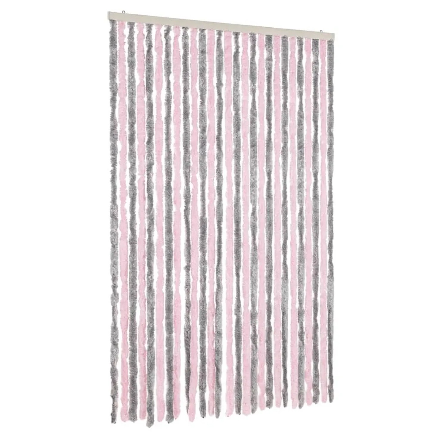 vidaXL Fliegenvorhang Silbergrau und Rosa 118x220 cm Chenille 4004886