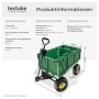 Grüner Tectake Bollerwagen mit klappbaren Seitenwänden und Luftreifen.