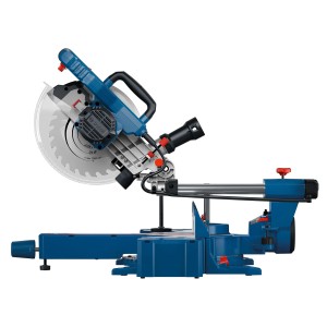 Bosch Professional GCM 305-216 S Kapp- und Gehrungssäge in Blau und Silber.