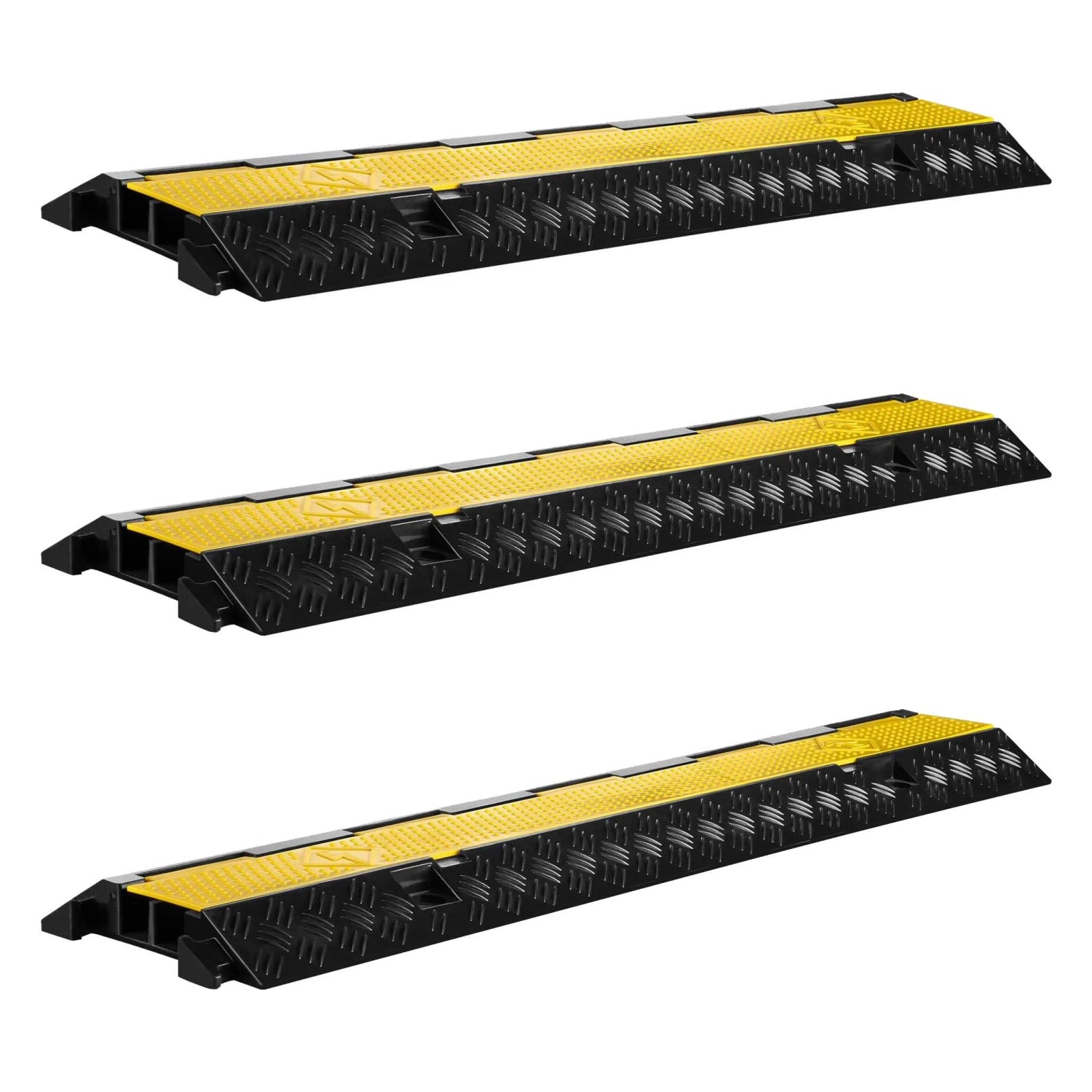 Wiltec Kanal Kabelbrücke 3St. 13T 30Km/H Überfahrschutz 98X24X4,5Cm Kabelkanal