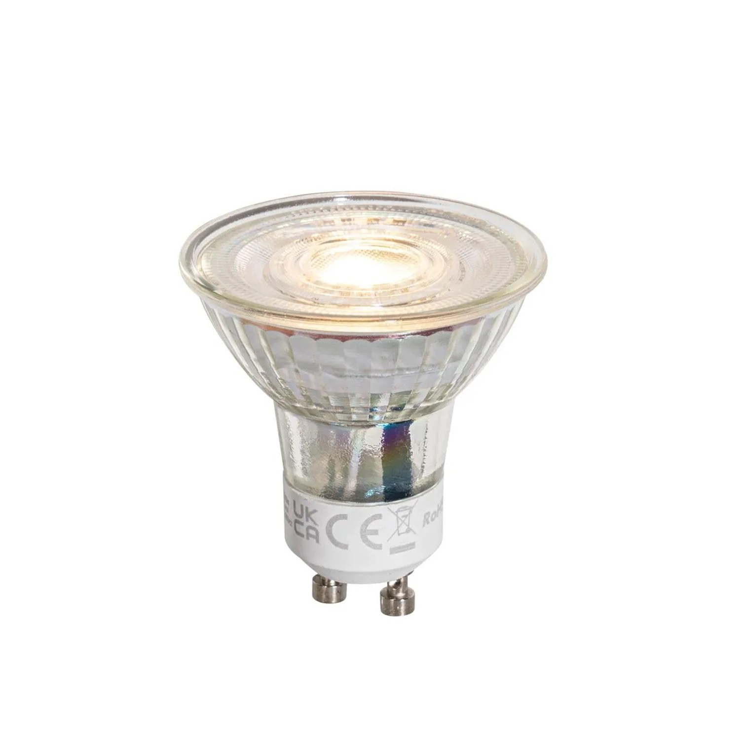 LUEDD GU10 50mm Dimmbares Klares LED Leuchtmittel 4,5W 365,m 2700K