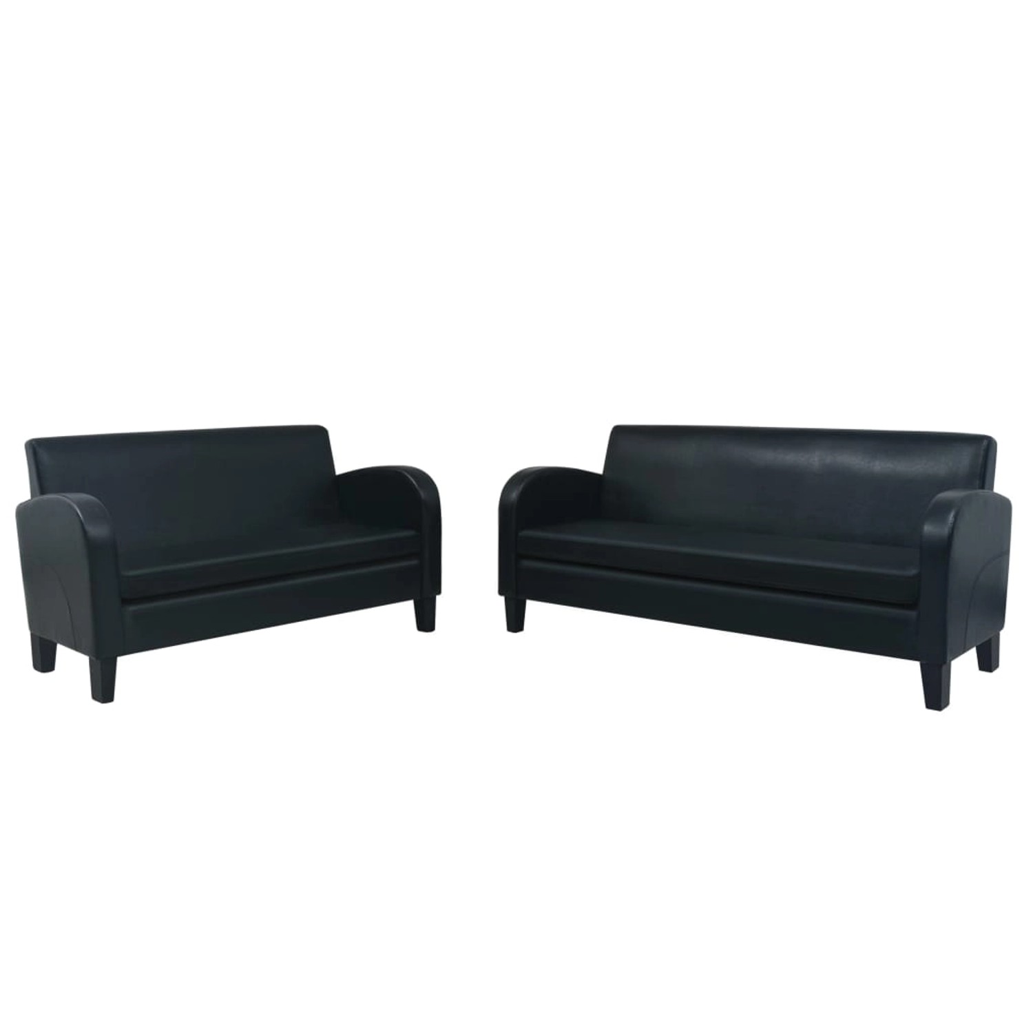 vidaXL 2-Tlg Sofa-Set Kunstleder Schwarz günstig online kaufen