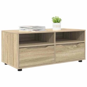 vidaXL TV-Schrank Sonoma-Eiche aus Holzwerkstoff mit 2 offenen Fächern und 2 Schubladen, 100 cm breit.