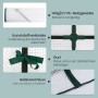 Details des weißen Anlehngewächshauses: PE-Plane, Verbinder, Gurt und Reißverschluss.