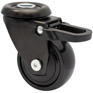 Schwarze Wagner Design-Lenkrolle 3C mit Feststeller, 50 kg Tragkraft, Ø 5 cm.