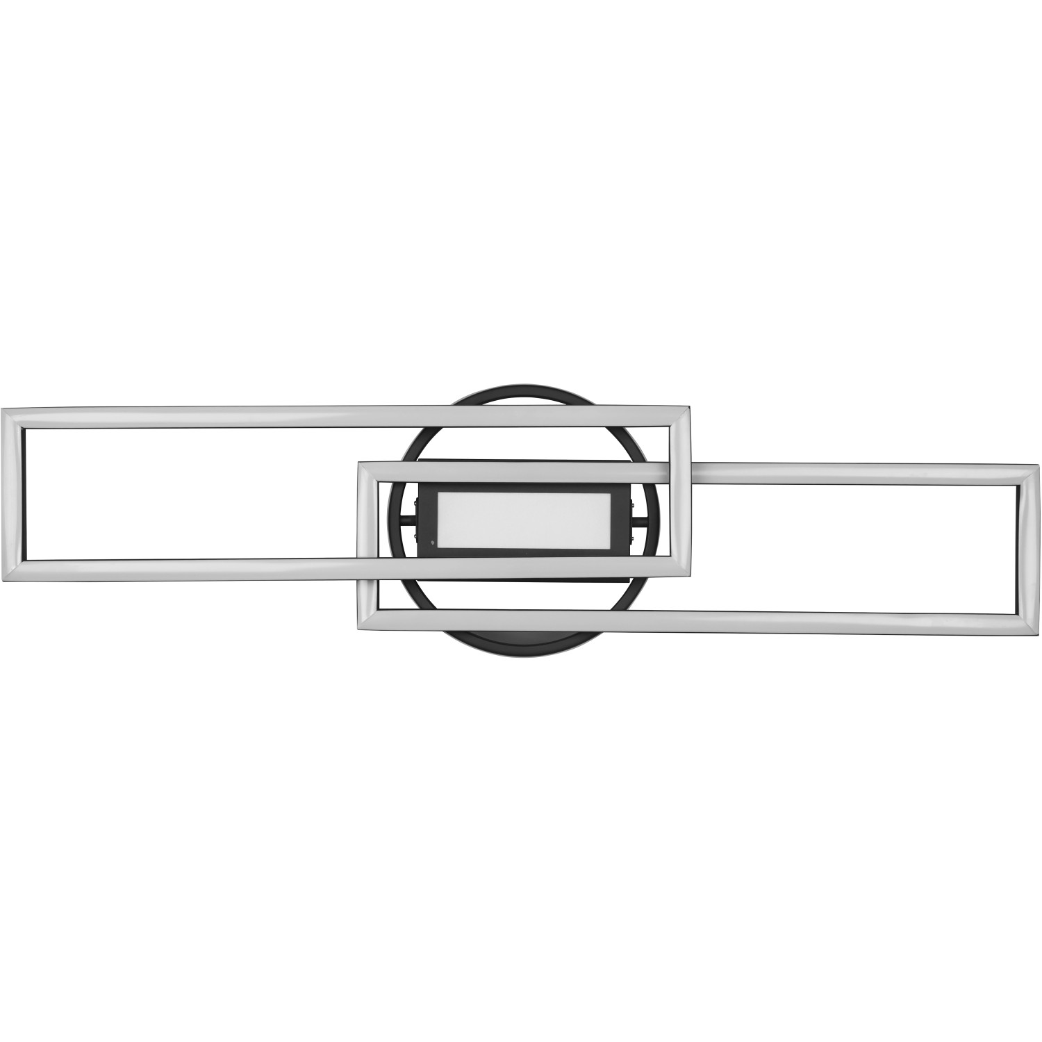 Moderne, schwarze Reality LED Deckenleuchte Twister mit rechteckigen Elementen.