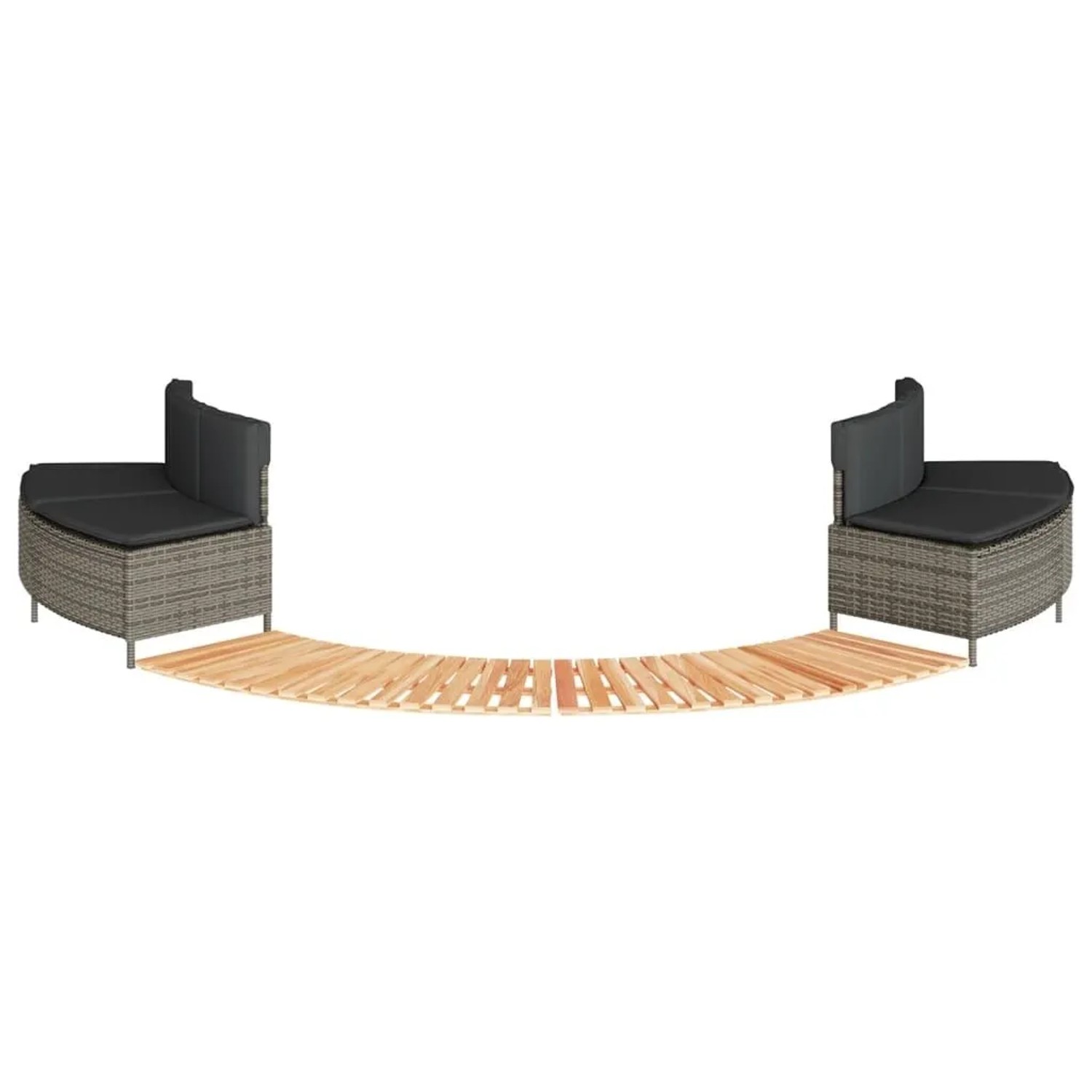 vidaXL Whirlpool-Umrandung Grau Poly Rattan und Massivholz Akazie 3270646