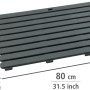 Graue Wenko Badematte Indoor & Outdoor, 50x80 cm, aus Kunststoff mit rutschhemmender Struktur.