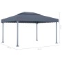 Anthrazitfarbener vidaXL Pavillon 400x300 cm mit LED-Lichterkette für Garten & Terrasse.