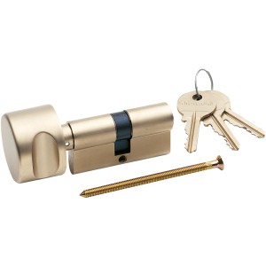 AnsaPro Knaufzylinder aus Messing mit 3 Schlüsseln und Stulpschraube.