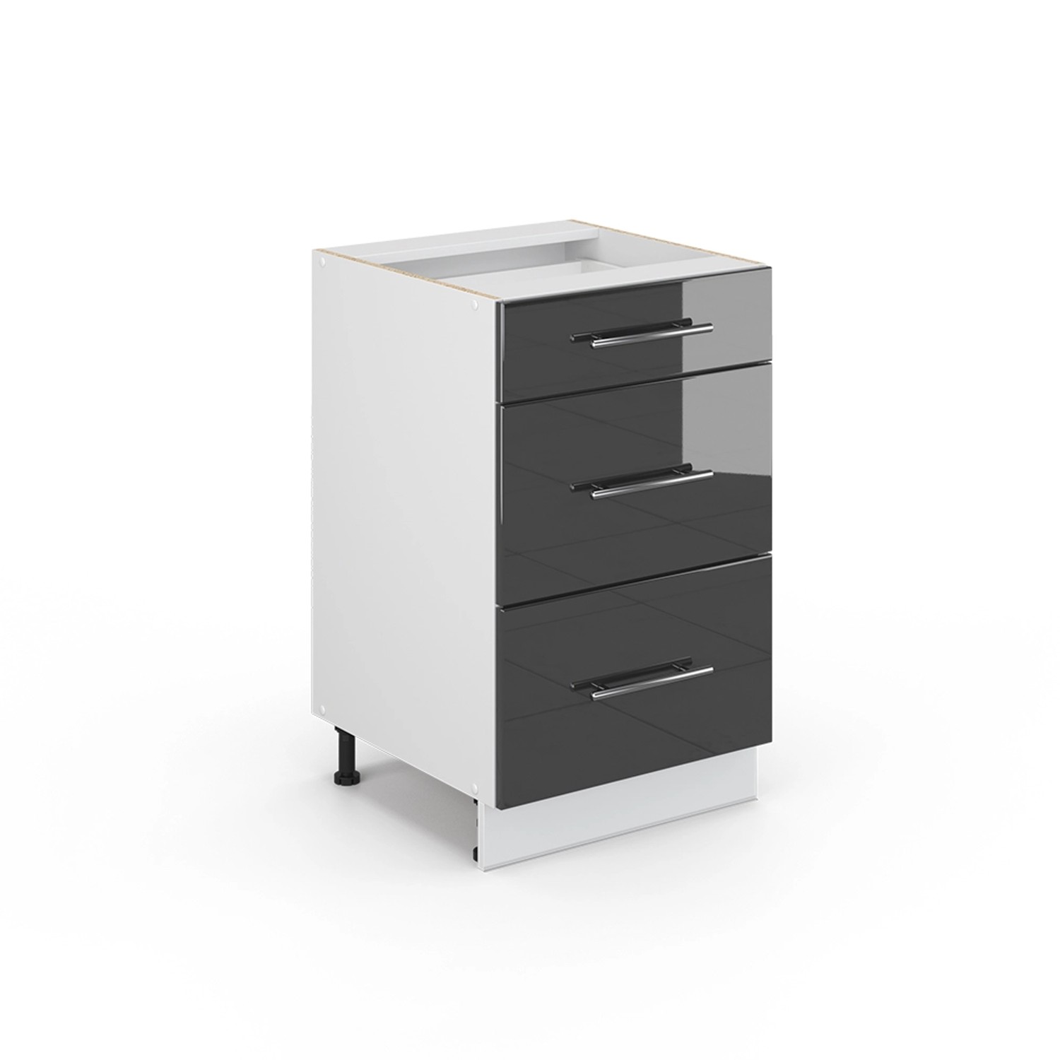 Thumbnail - Vicco Badschrank Fame-Line Anthrazit Hochglanz/Weiß 50 x 82 cm ohne Arbeitsplatte