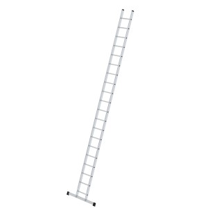 PROREGAL Sprossen-Anlegeleiter mit Traverse, 20 Sprossen, aus Aluminium für sicheren Stand.