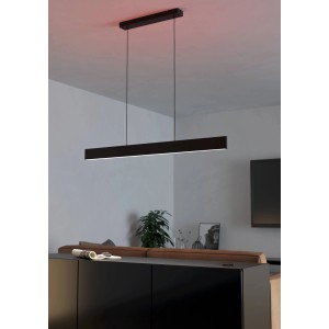 Schwarze LED-Pendelleuchte Andreas-Z von Eglo Connect, 119 cm, mit RGB/CCT Funktion.