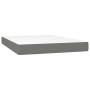 Boxspringbett vidaXL, dunkelgrau, 140x190 cm mit Matratze und Auflage.