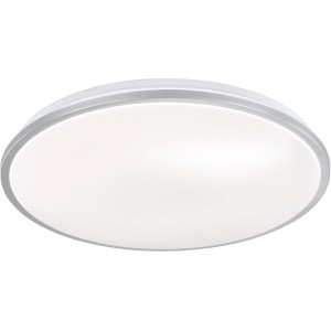 Weiße, runde LED-Deckenleuchte Jaso von Fischer & Honsel, 40 cm Durchmesser.