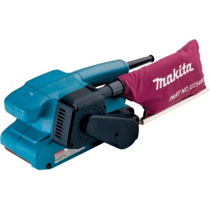Makita Bandschleifer 9911J (76 mm) in blau mit Staubbeutel. Ideal zum Schleifen von Holz und Metall.