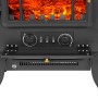 Detailaufnahme: Schwarzer El Fuego Elektrokamin Como mit Bedienelementen und Heizelement.