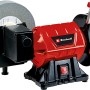 Einhell TC-WD 200/150 Nass-Trockenschleifer mit Schleifscheiben und rotem Gehäuse.