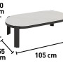 Maße des Lounge Tischs der Sorreno Lounge-Gruppe: 30x105x55 cm. Aluminium Anthrazit-Weiß.