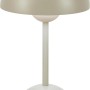 Beige Solar-LED-Tischleuchte Messina, Ø 16 cm, 27,5 cm hoch, für den Außenbereich.