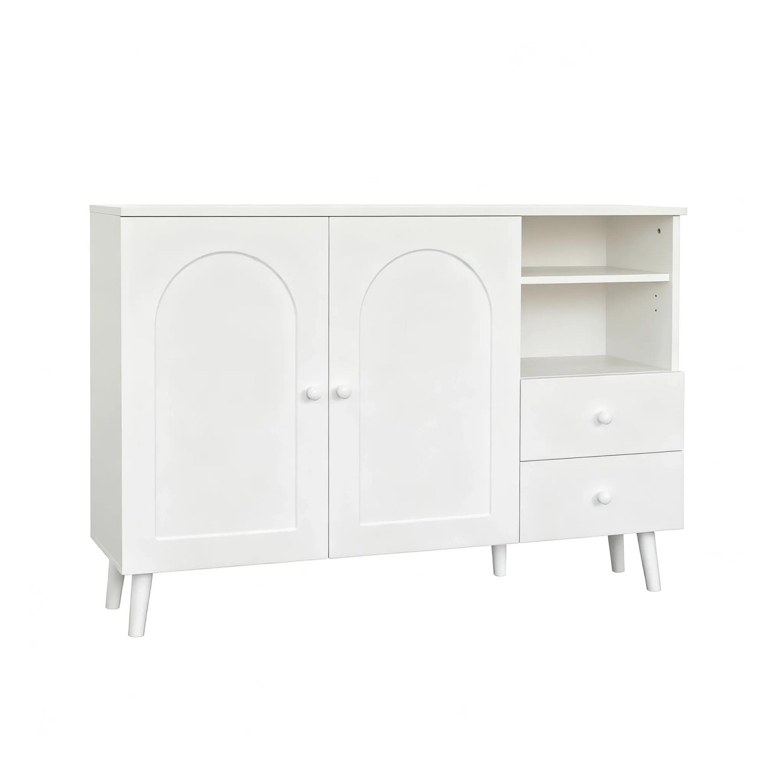 Merax Sideboard 2 Türen 2 Schubladen Holzfüße Stauraum