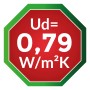 Ud-Wert 0,79 W/m²K der Splendoor Sicherheitshaustür Thermospace Paris Prime RC2.