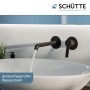 Schwarze Schütte Waschtischarmatur Los Angeles für Wandmontage mit Wasserstrahl.