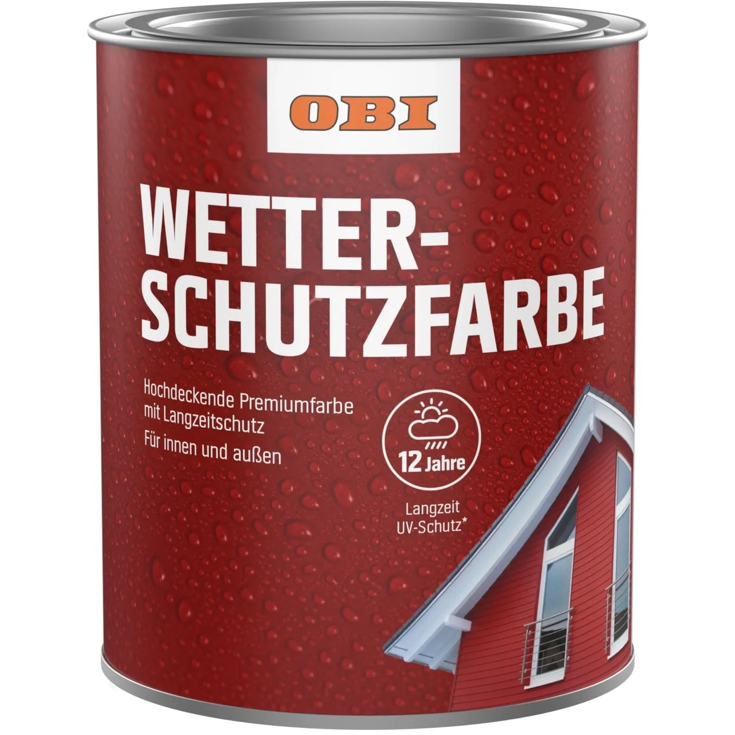 OBI Wetterschutzfarbe Hellelfenbein seidenmatt 2,5 l