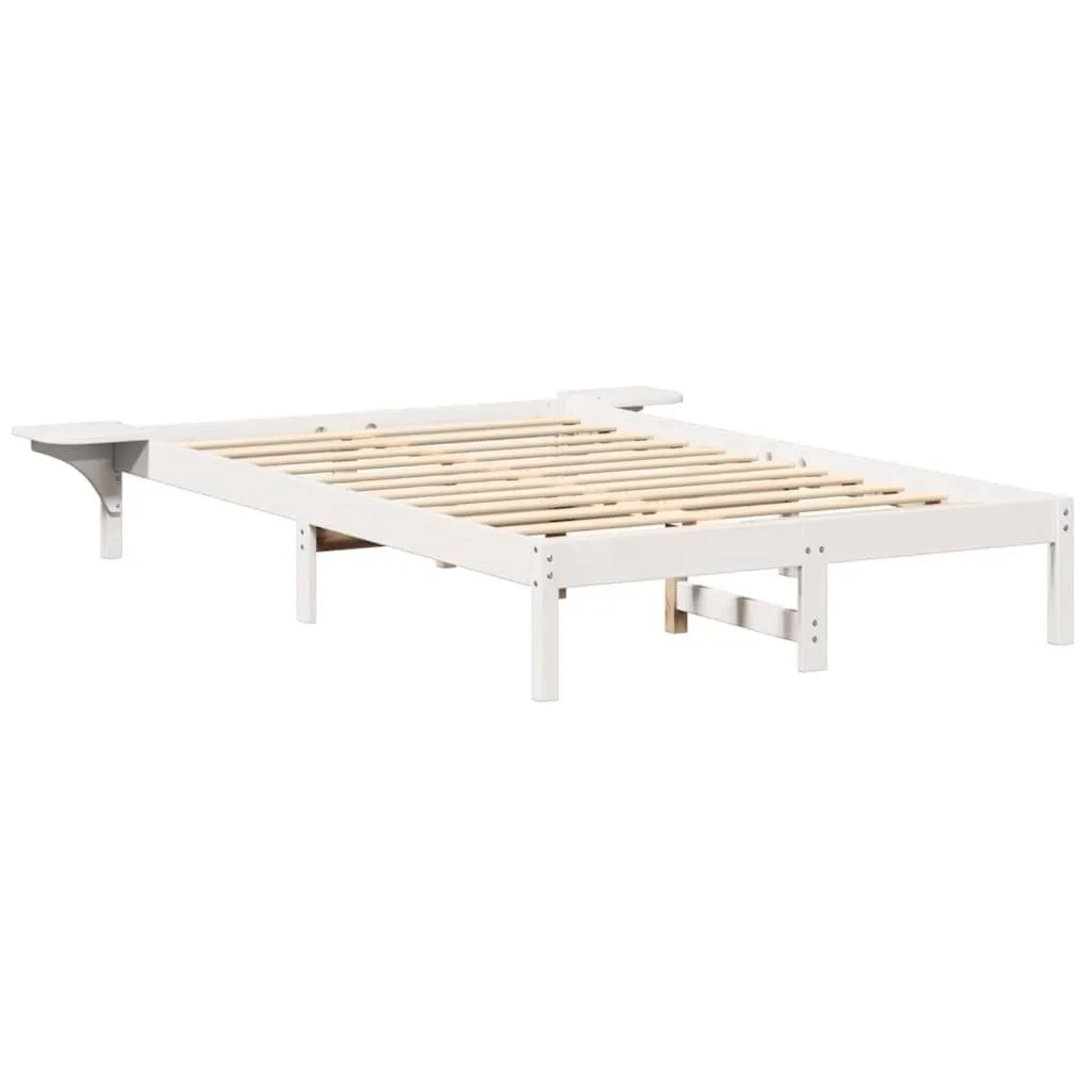 vidaXL Bettrahmen Weiß 120 x 200 cm Massives Kiefernholz 873191