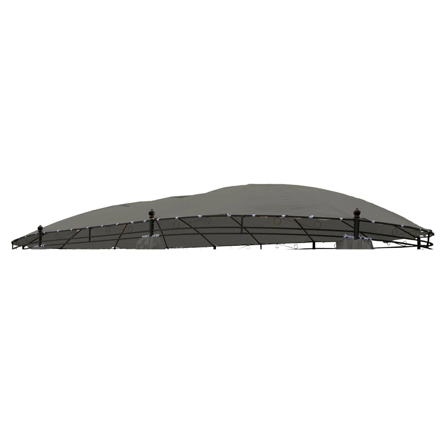 Lex Ersatzdach Pavillon Oval 5,3 x 3,5m Wasserdicht Gartenpavillon Dachhaube Outdoor Steingrau