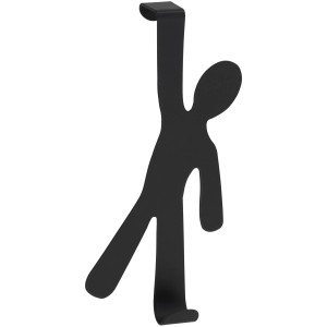 Schwarzer Wenko Türhaken Boy in Männchenform zum Einhängen für Jacken oder Handtücher.