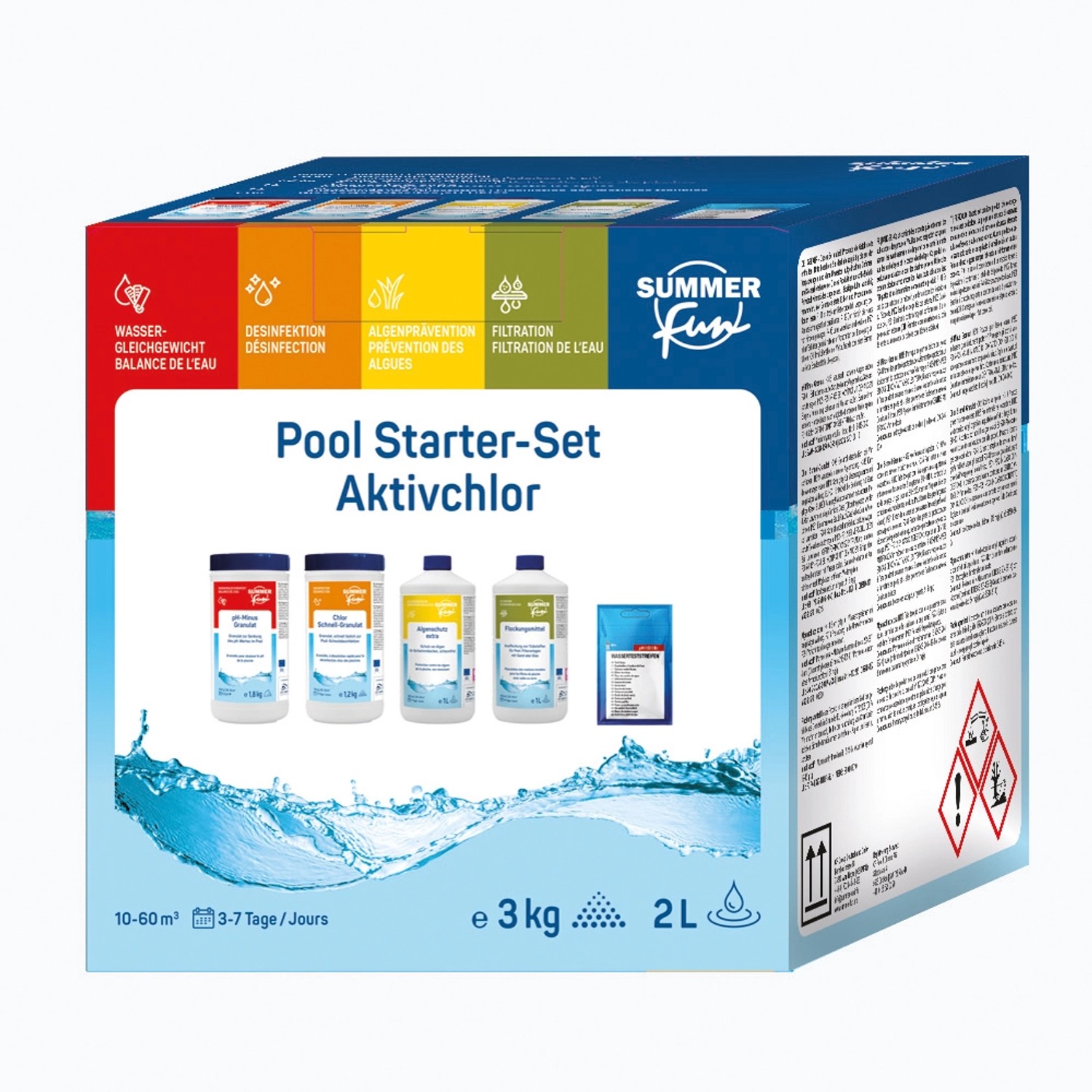 Summer Fun Starter Set Wasserpflege-Grundausstattung Chlor-Methode 3 kg 2 l günstig online kaufen
