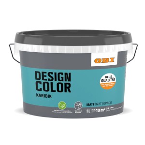 OBI Design Color Karibik, 1L Eimer, matte, farbige Innenfarbe für Wände.