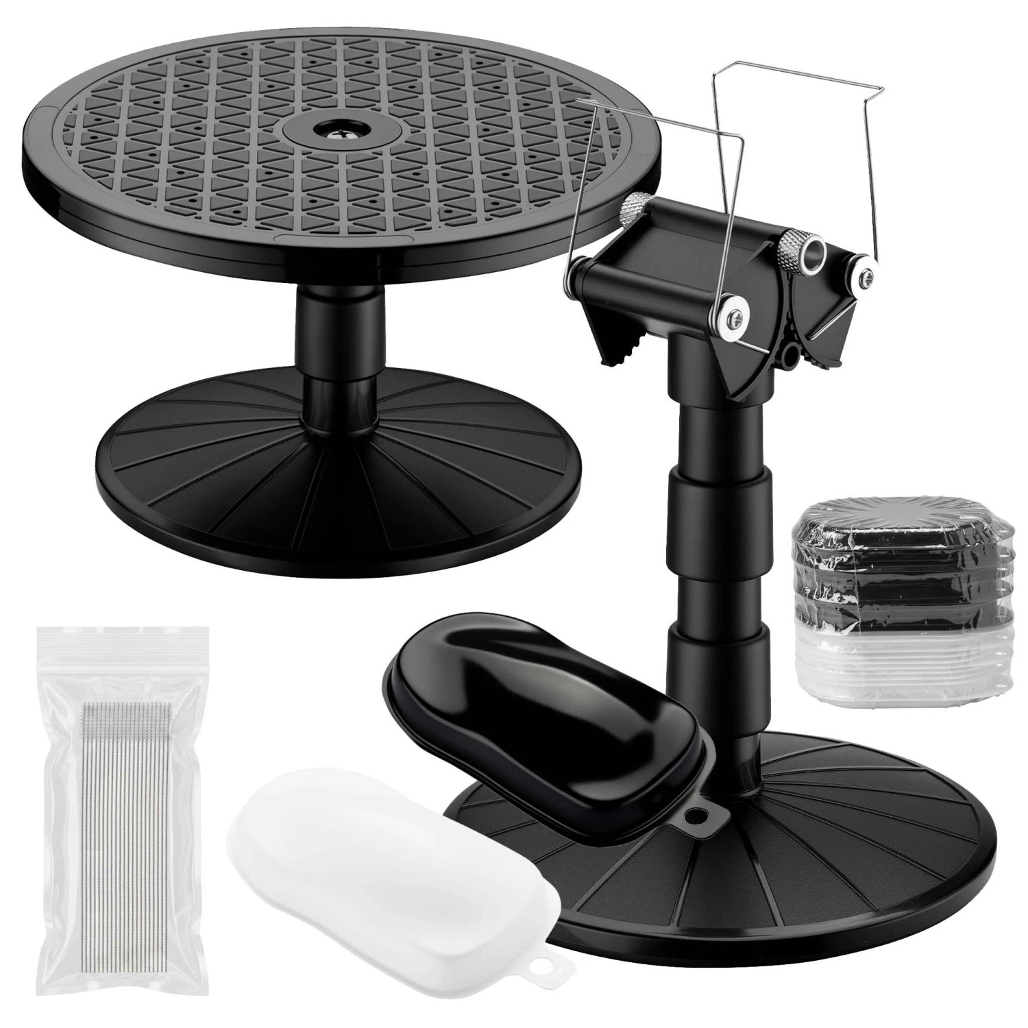 Wiltec Airbrush Lackierständer Set Drehteller Reinigungsbürste Speed Shapes