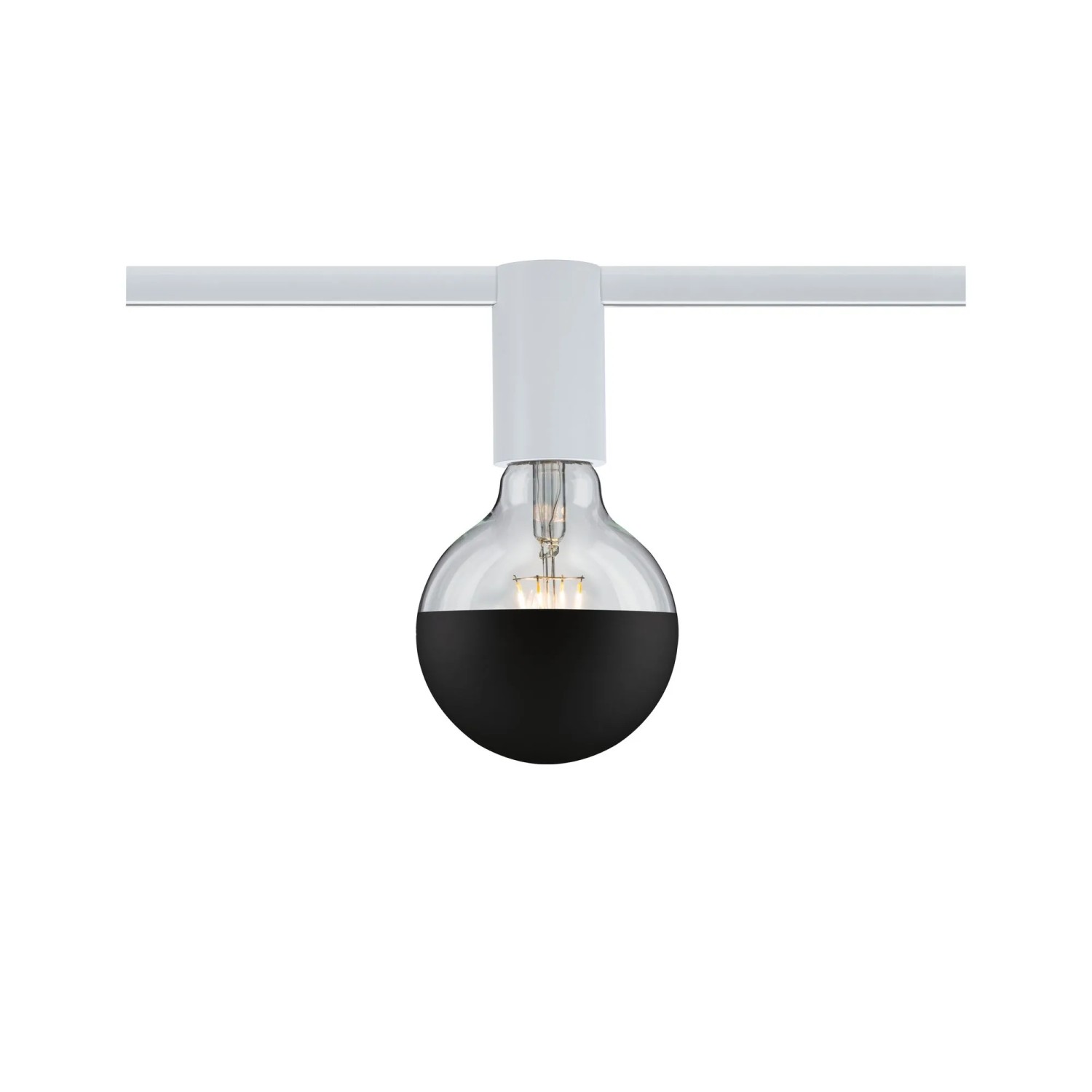 Paulmann URail Spot Ceiling Socket, weiß, mit E27 Fassung an Schienensystem.