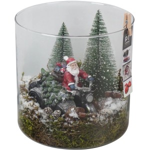 Weihnachtliche Dekoration im Glas Topf-Ø ca. 19 cm