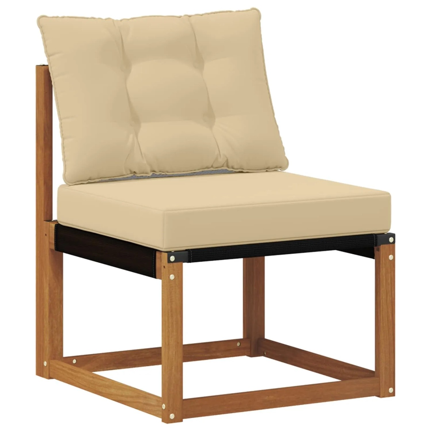 vidaXL Outdoor Mittelsofa Massivholz Akazie und Textilene Stoff Natur 900600