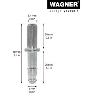 Wagner Riffelstifte, 58 mm, 2er-Set, aus verzinktem Stahl für Rollen und Räder.