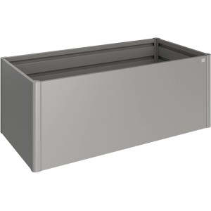 Biohort Hochbeet aus Metall, Quarzgrau-Metallic, 77x201x102 cm, für Garten und Terrasse.