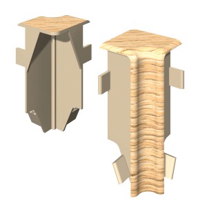 Egger Innenecken Kubisch, 6 cm, Eiche Sand, 2er-Pack für Sockelleisten.