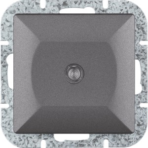 Grauer OBI Schalter Julietta WP-6/7PS für die Unterputz-Montage im Innenbereich.