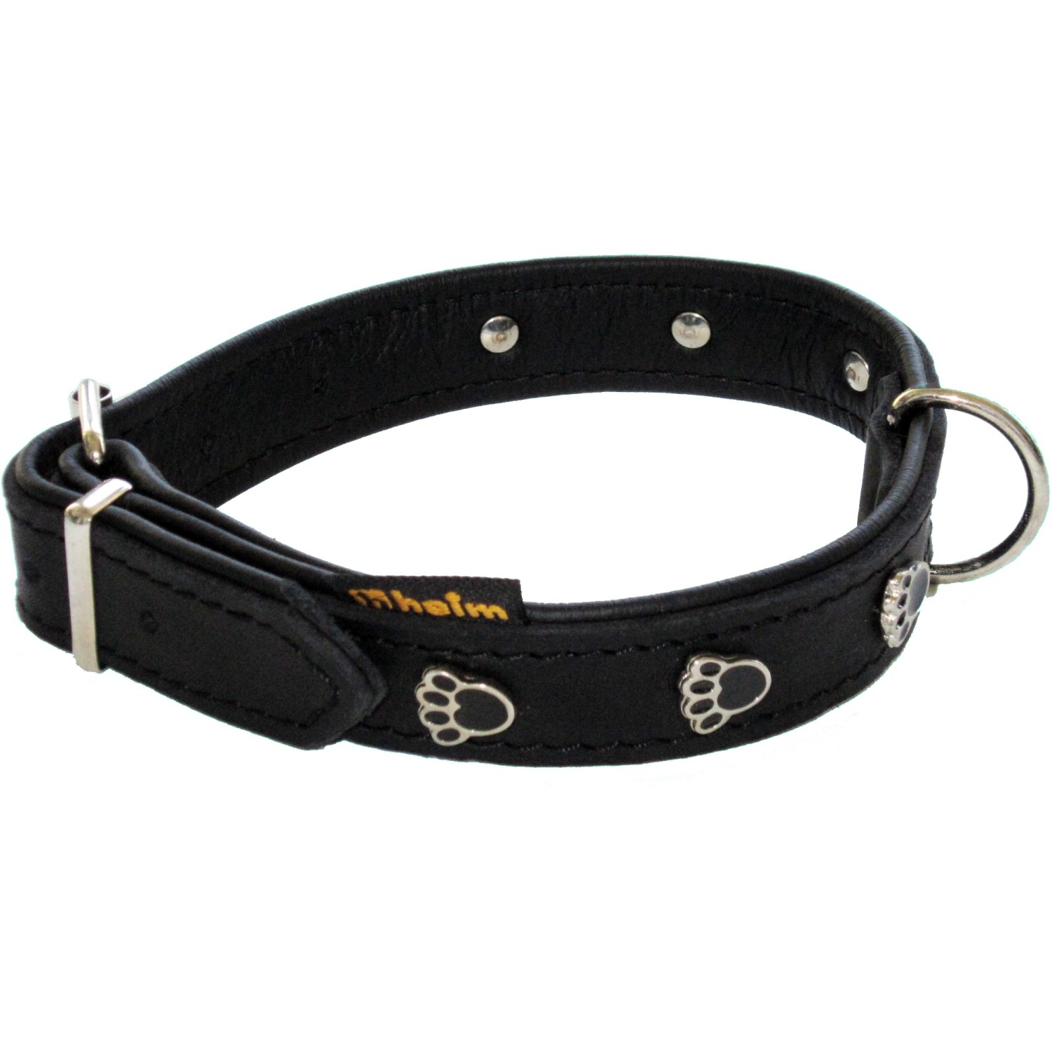 Heim Hundehalsband Pfote Breite 22 mm Länge 40 cm Schwarz/Schwarz