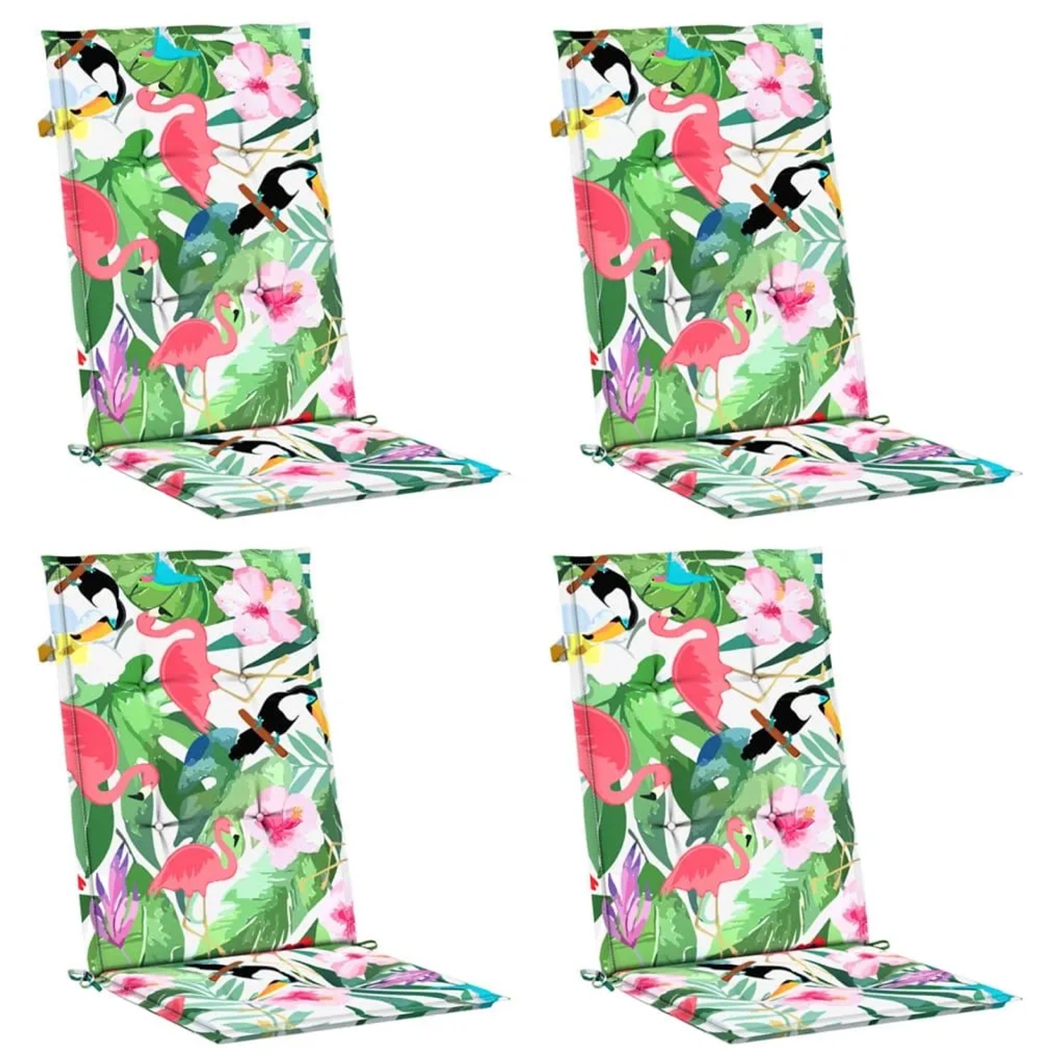 vidaXL Hochlehner-Auflagen 4 Stk Mehrfarbig Stoff 361260