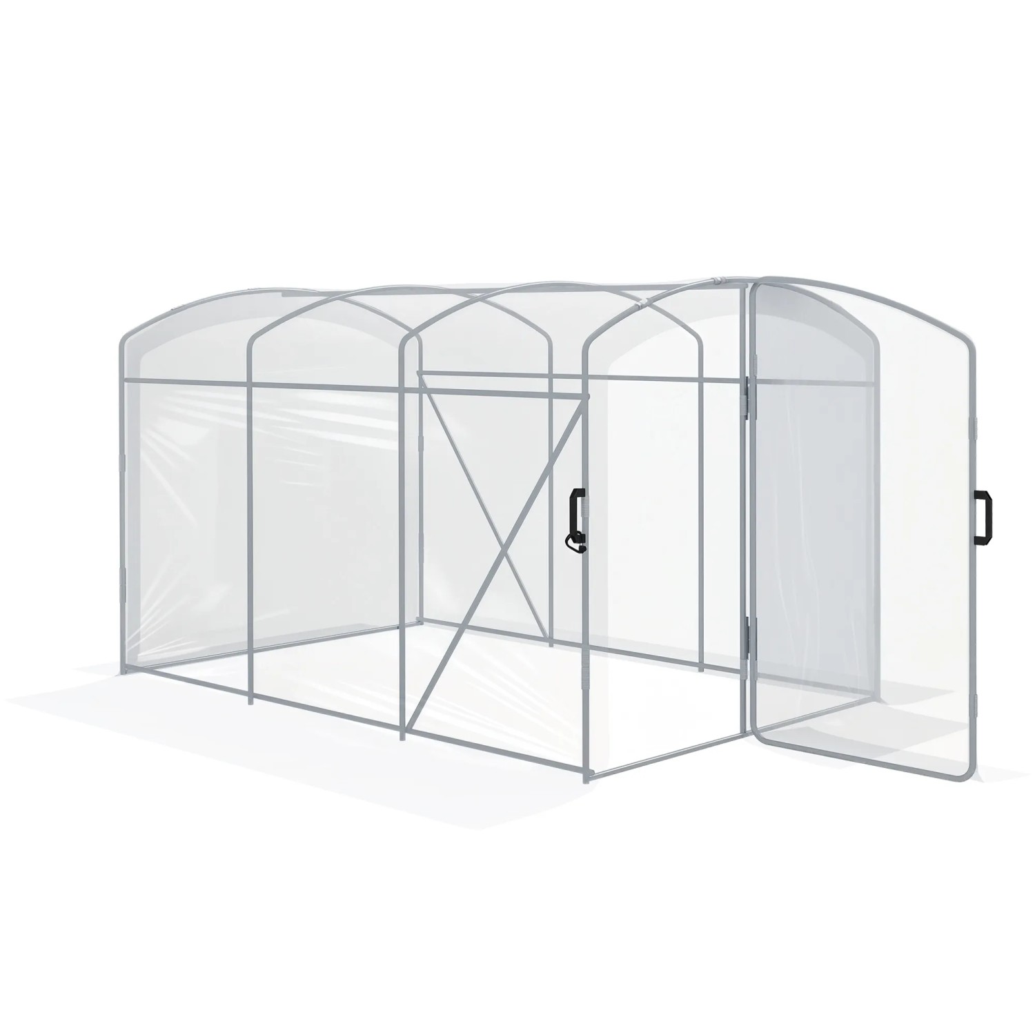 Outsunny Tunnelgewächshaus Winddicht PE Transparent