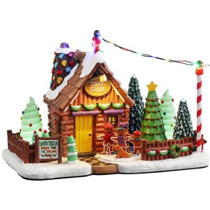 Lemax Weihnachtsdekoration: Lou's Tree Farm mit LED-Beleuchtung, 14,5x20,7x11,5cm.