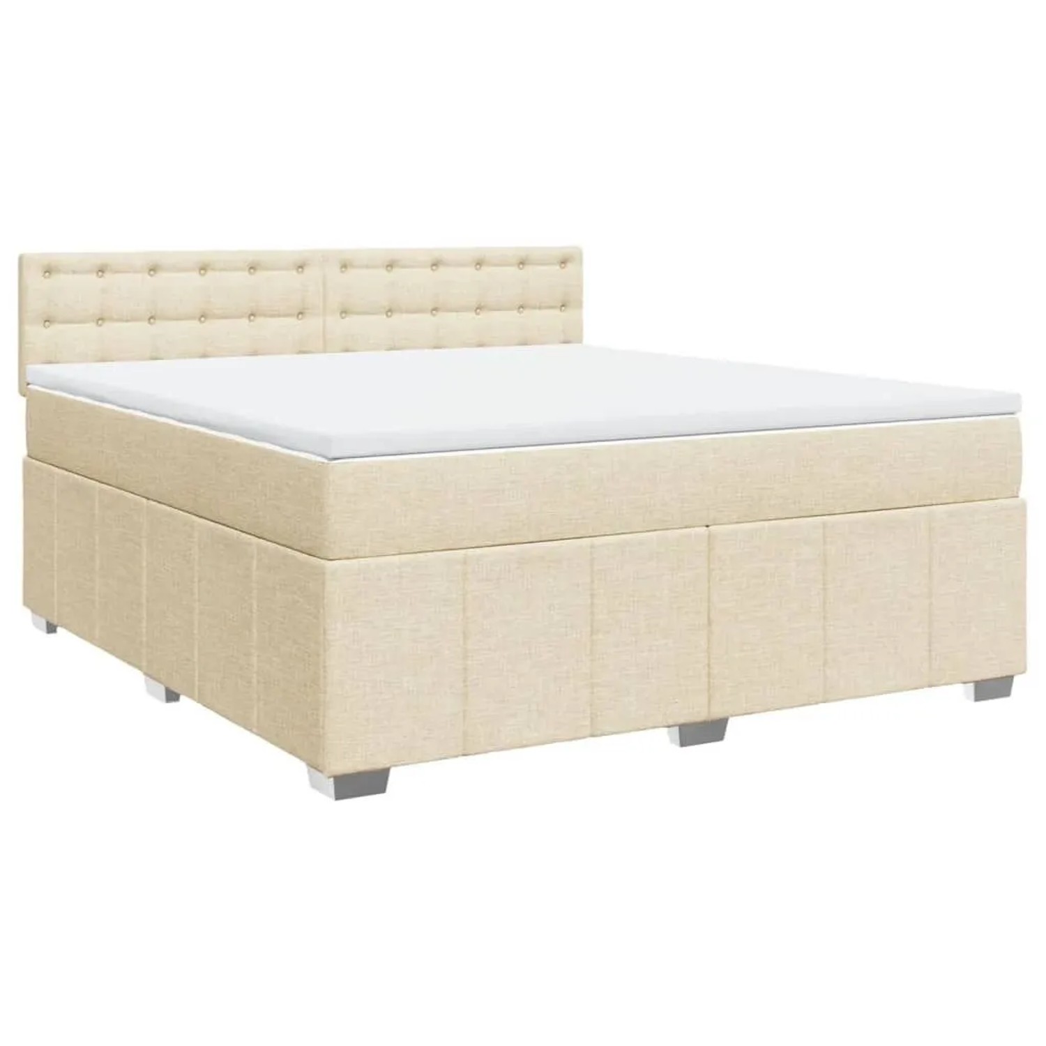 vidaXL Boxspringbett mit Matratze Creme 180x200 cm Stoff 3287166 günstig online kaufen